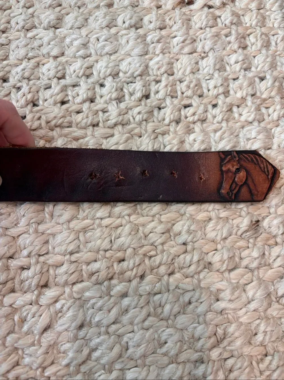 Vintage Genuine Leather Arabian Horse Solid Brass Western Equestrian Belt, luxur